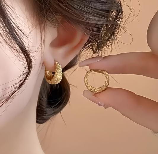 Frosted Hoop Earrings for Women